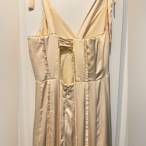 Jacindy Satin Cream Maxi Dress - Picture 6 of 11